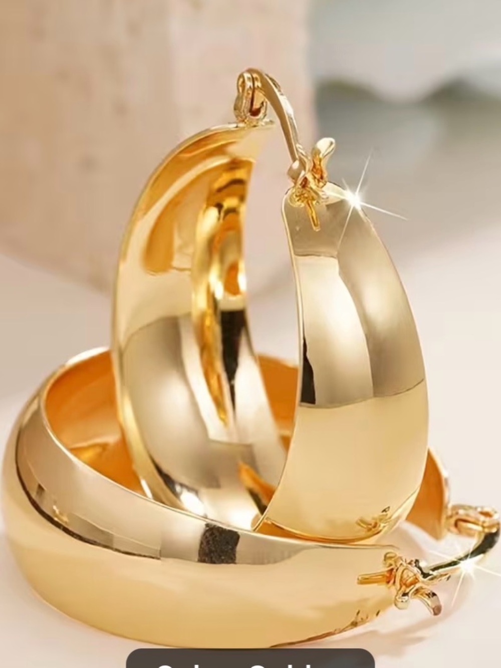 Classic Gold Hoop Earrings - Polished Gold Finish